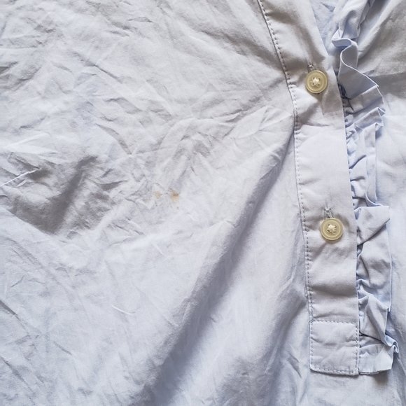 Light Blue Loft Blouse with Ruffle Collar - Picture 2 of 3